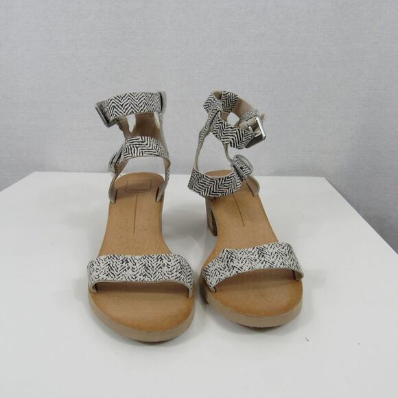Dolce Vita Size 9 Zebra Print Double Ankle Strap Sandal Stacked Heel Semi Formal - Picture 1 of 5
